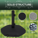 Base per Ombrellone 25kg per Pali da 38-48mm Ø54x46,5 cm in Cemento e Plastica Nero