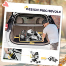 Passeggino per Cani Taglia Piccola Pieghevole con Copertura Antipioggia e Freni Grigio    