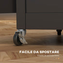 Carrello da Cucina con Cassetto Armadietto e Portasciugamani 67x48x86,5 cm in Legno Nero e Rovere  
