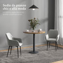Set 2 Sedie Imbottite Stile Nordico 54x57x80 cm Tessuto Effetto Velluto Grigio Scuro 