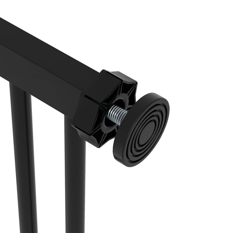 Cancelletto per Cani a 2 Estensioni con Larghezza Regolabile fino 100 cm e Chiusura Automatica Nero    