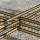 Tavolino da Caffè con Piano in Vetro Temperato Ø85x41 cm Base in Metallo Nero e Oro