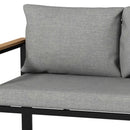 Salotto da Giardino con 2 Divanetti Seduta Angolare e Tavolino con Piano a Doghe   Grigio