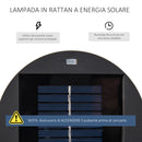 Lanterna Solare da Giardino con Luce LED in Rattan e Metallo  Ø21.5x61cm Marrone-5