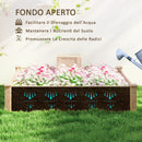 Fioriera da Esterno 123x123x25,5 cm con Compostiera e Fondo Aperto in Legno di Abete   