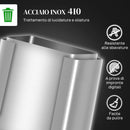 Pattumiera a Pedale 2 Sezioni da 20L 41,8x36,7x58 cm in Acciaio Inox e PP  