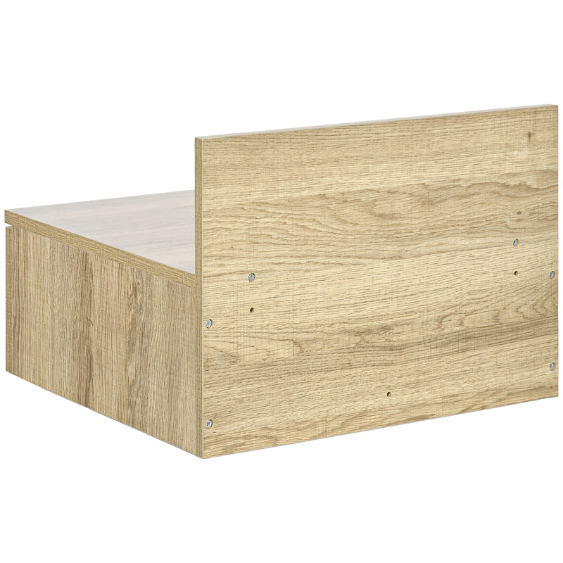 Set 2 Comodini Sospesi 43x36,5x30,5 cm in Truciolato Naturale