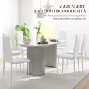 Set 6 Sedie da Pranzo Moderne Schienale Alto Cuciture a Diamante 41x50x97 cm Bianco  