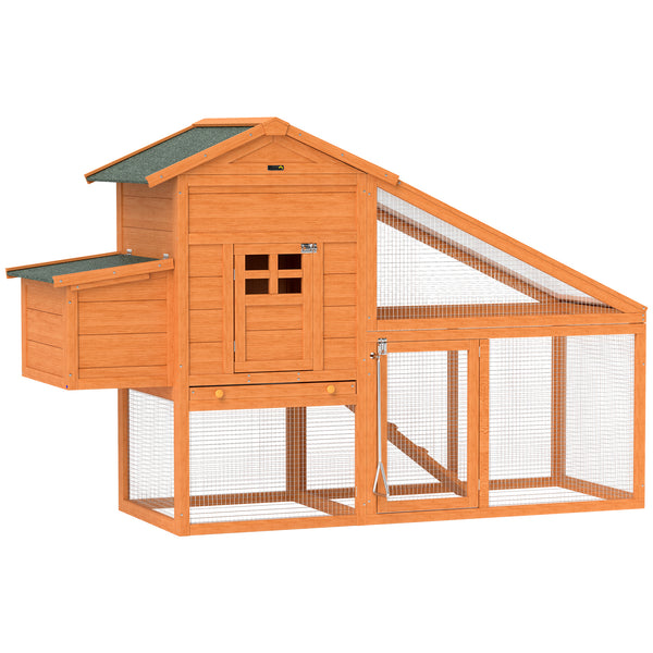 Pollaio da Giardino per 1-2 Galline con Area per Cova 179x67x115 cm Arancione prezzo