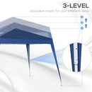 Gazebo Pieghevole da Giardino  con Struttura  Antivento 2,4x2,4m in Acciaio e Corde Blu