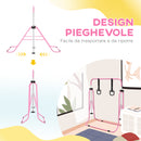 Sbarra per Ginnastica Artistica per Bambini Altezza Regolabile 88-128 cm 2 Anelli Rosa  