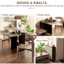 Tavolo Pieghevole Salvaspazio 140x75x74 cm con Ruote e Ripiani Rovere e Nero  