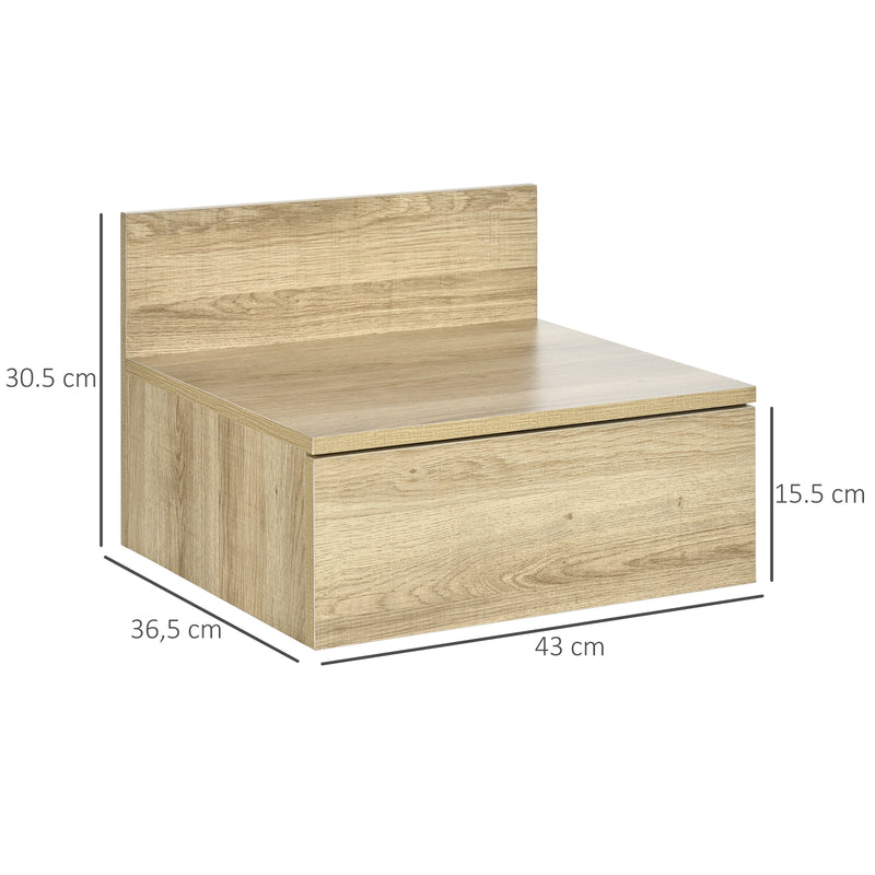 Set 2 Comodini Sospesi 43x36,5x30,5 cm in Truciolato Naturale