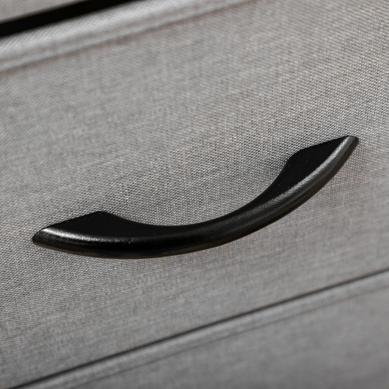 Cassettiera 8 Cassetti 80x30x81,5 cm in Legno e Acciaio Marrone Grigio e Nero