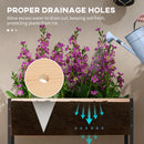 Fioriera da Giardino con Fori di Drenaggio e 4 Ruote 99x42x81 cm in Legno di Abete e Acciaio Naturale