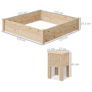 Fioriera da Esterno 123x123x25,5 cm con Compostiera e Fondo Aperto in Legno di Abete   