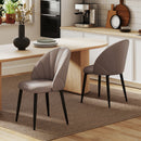 Set 2 Sedie da Pranzo Schienale a Conchiglia in Pelle PU Marrone   