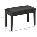 Sgabello per Pianoforte con Contenitore 75x35x49cm  in Legno e Finta Pelle Nero 