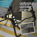 Lettino da Giardino Pieghevole e Reclinabile con Tasca Laterale 68x189x30 cm  Nero e Grigio