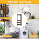 Appendiabiti da Terra con 4 Ripiani 60x40x180 cm in Truciolato e Acciaio Marrone