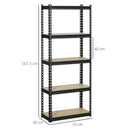 Set 2 Scaffalatura 5 Ripiani in MDF 70x30x167,5 cm Struttura in Acciaio Nero