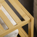 Mobiletto Bagno Armadietto con Anta 33x36,5x67 cm in Bambù a Doghe Naturale 