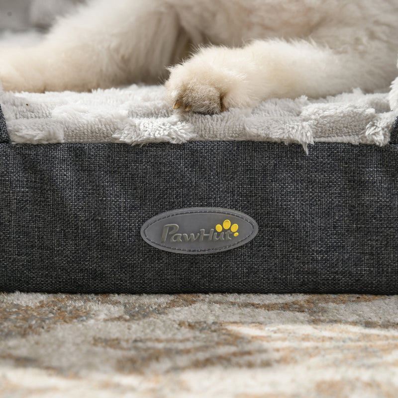 Cuccia per Cani Taglia Grande Imbottita con Cuscino Rimovibile Lavabile 120x80x22 cm Grigio Carbone 