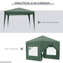 Gazebo Pieghevole 3x3m in Acciaio e tessuto Oxford Verde