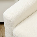 Poltrona per Salotto in Tessuto Teddy 75x78x81 cm Bianco Crema   