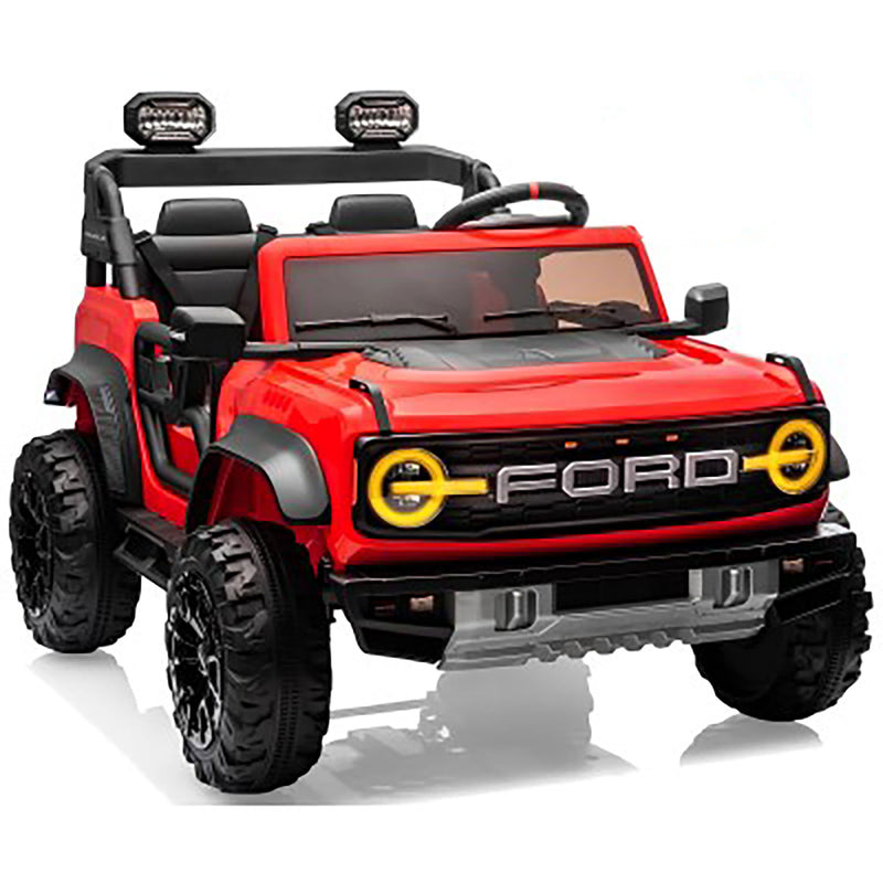 Macchina Elettrica per Bambini 24V Licenza Ford Bronco Raptor 2 Posti con Telecomando Rosso