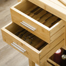 Carrello da Cucina 83x45x96 cm con Ruote in Bambù Naturale