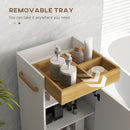Mobiletto Bagno con Vassoio Rimovibile 40x30x88 cm in Truciolato Bianco