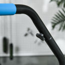 Mini Trampolino Fitness Ø102 cm Regolabile in Altezza Pieghevole con Manubrio Blu   