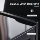 Tavolo Rettangolare 120x60x75 cm in Metallo e Vetro Temperato Nero  