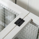 Conigliera da Esterno 108x58x73,5 cm con Tetto Apribile e Ruote in Legno Marrone  