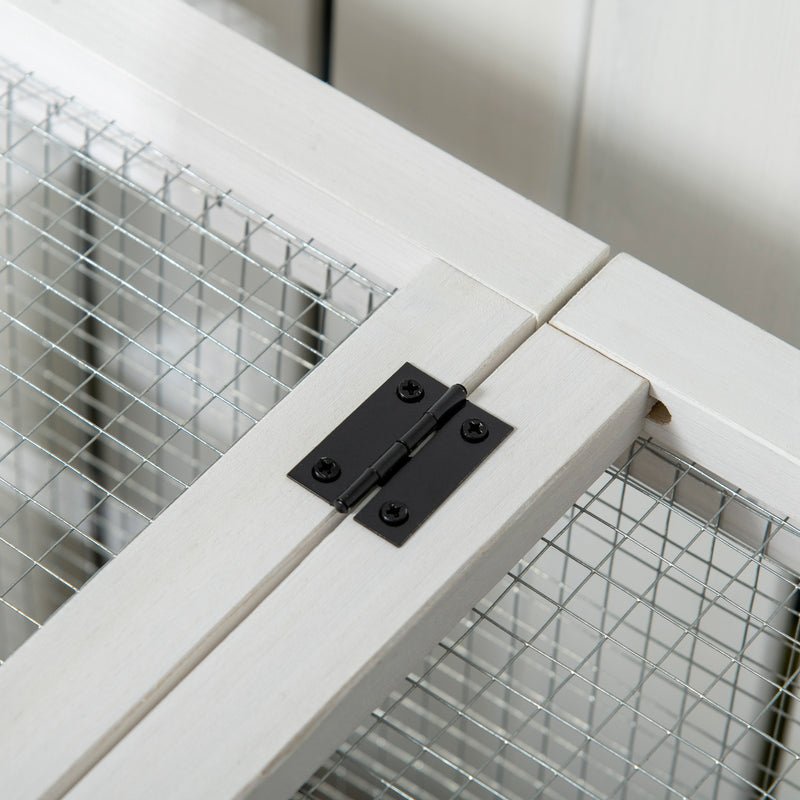 Conigliera da Esterno 108x58x73,5 cm con Tetto Apribile e Ruote in Legno Marrone  