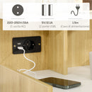 Comodino Moderno1 Cassetto 40x40x60 cm con 2 Prese USB Color Legno