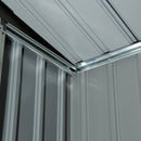 Casetta Box da Giardino 213x130x185 cm con Porte Scorrevoli in Acciaio Verde