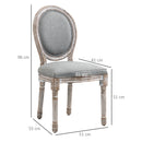 Set 2 Sedie 51x55x 96 cm in Legno e Tessuto Grigio