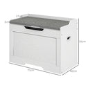 Panca Contenitore in Legno con Cuscino in Tessuto 103L 75x40x56cm Bianco 