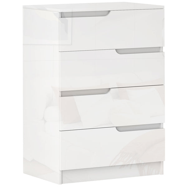 prezzo Cassettiera 4 Cassetti Moderna e Minimal 60x40x85 cm Bianco Lucido
