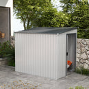 Casetta Box per Attrezzi da Giardino 154L x 206,5P x 160/181A cm con Base in Acciaio zincato Bianco