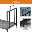 Portalegna per Camino con maniglie in Metallo 44,5x33x46,5 cm da Interno ed Esterno Max 15Kg Nero