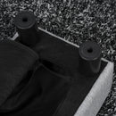 Pouf Poggiapiedi Imbottito 40x30x24 cm in Tessuto Effetto Lino Grigio