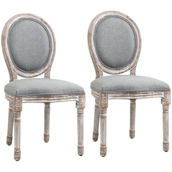 Set 2 Sedie 51x55x 96 cm in Legno e Tessuto Grigio online