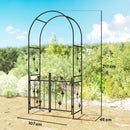 Arco da Giardino con Cancello 107x45x217 cm Traliccio per Piante Rampicanti in Metallo Nero  