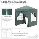 Gazebo Pieghevole 2x2m in Metallo e Poliestere Verde