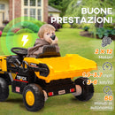 Camion Elettrico per Bambini 12V Velocità 3-6km/h Giallo  