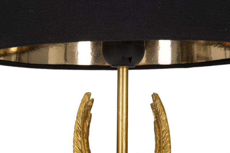 Lampada da Tavolo Wings 25x45x25 cm in Ferro Oro/Nero-3