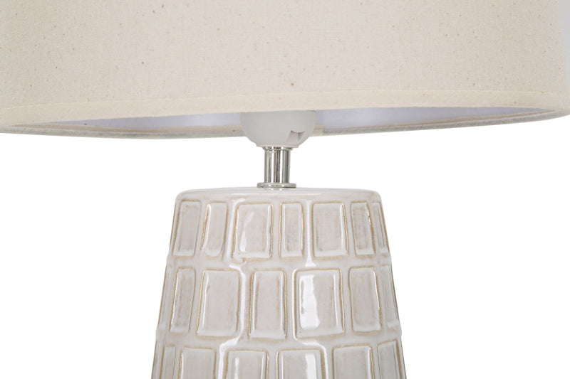 Lampada  da Tavolo Hole 28x44,5x28 cm in Ceramica Crema-2